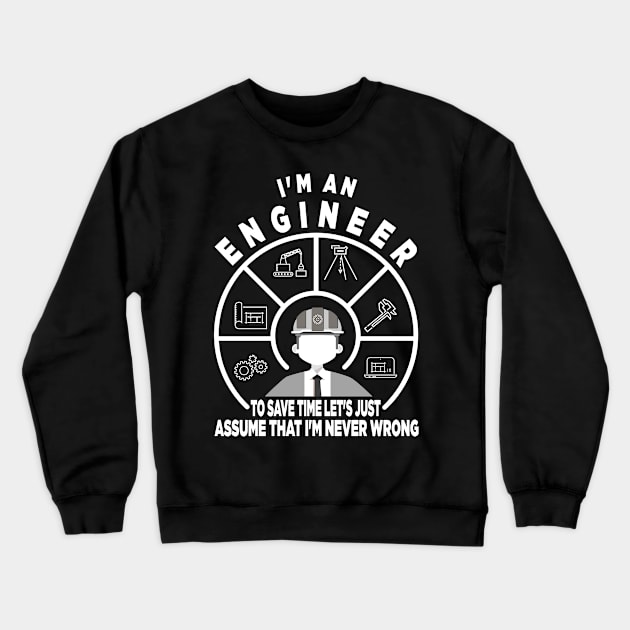 Engineer Profession Civil Engineer Construction Crewneck Sweatshirt by Monstershirts